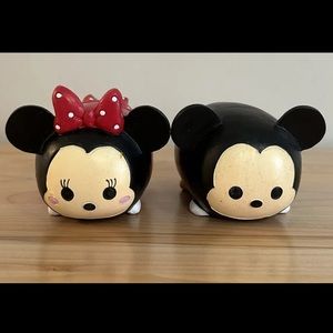 DISNEY Mickey & Minnie Tsum Tsum Kitchen Garden Decor 4” Set Unique Shape